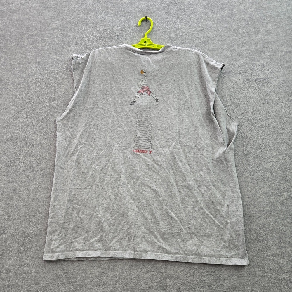 VINTAGE AND1 Men Shirt XL Gray Tank Top Dunking Logo Graphic Sleeveless READ